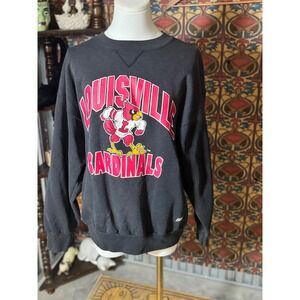 Vintage Louisville Cardinals Sweatshirt BIKE NCAA College Sports Gray L